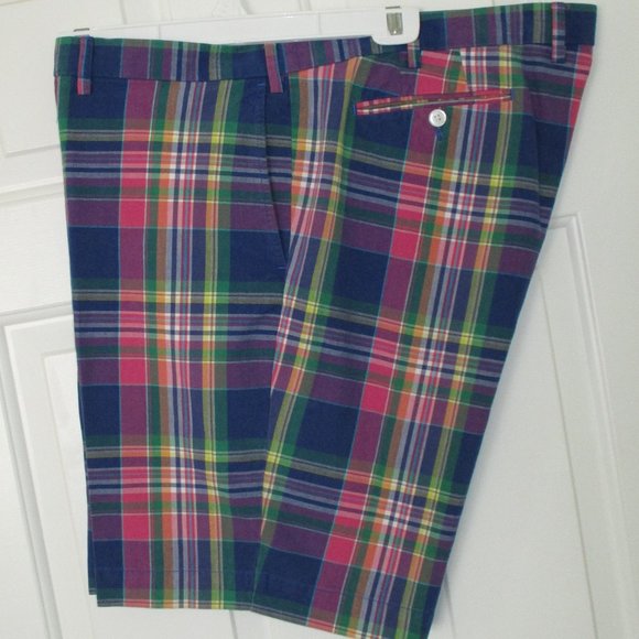 Polo by Ralph Lauren Mens Multicolor Indian Madras Cotton Short Pant - Size 43W* - Picture 3 of 4